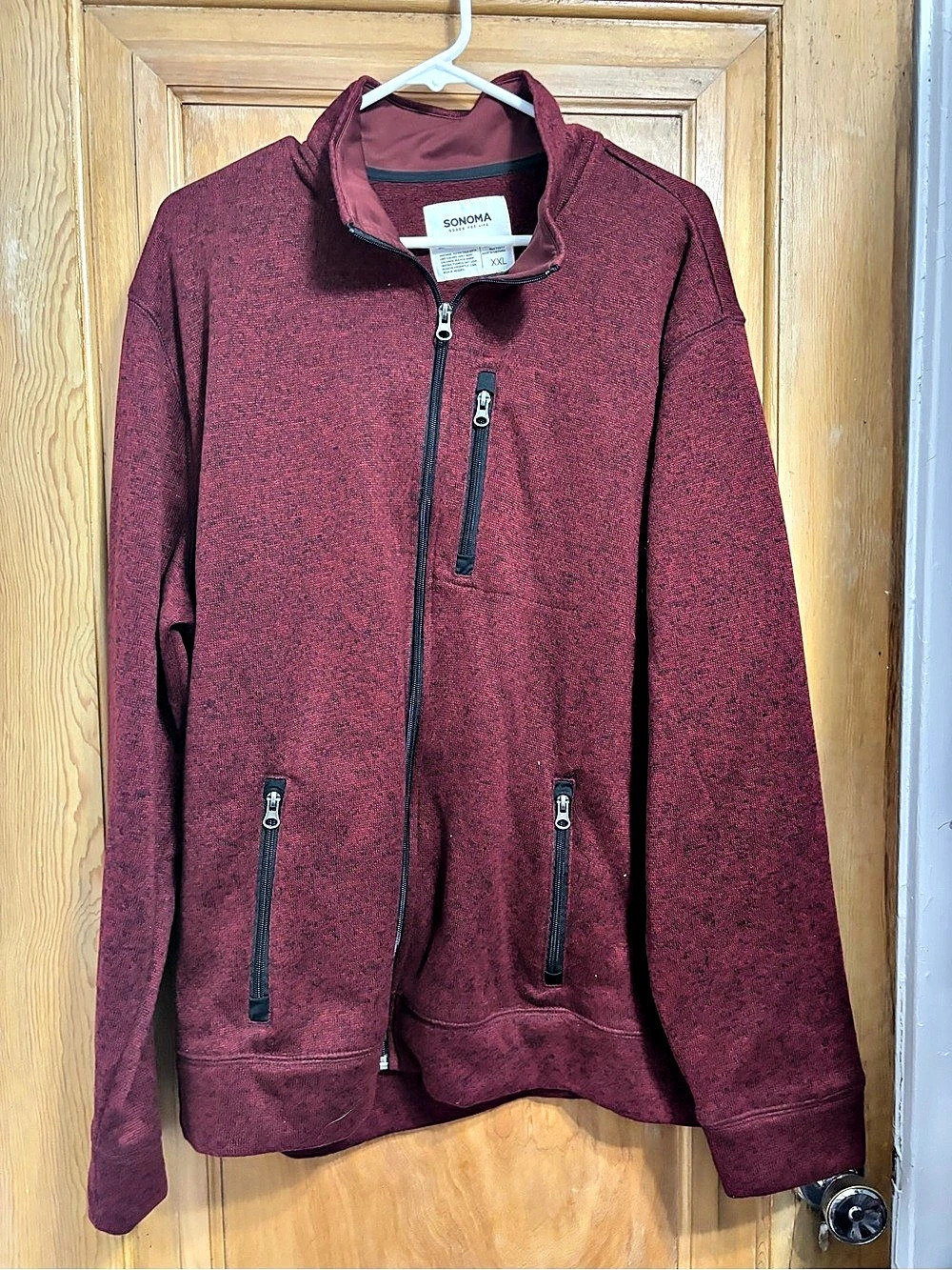SONOMA Zip Front Jacket Burgundy XXL Like New